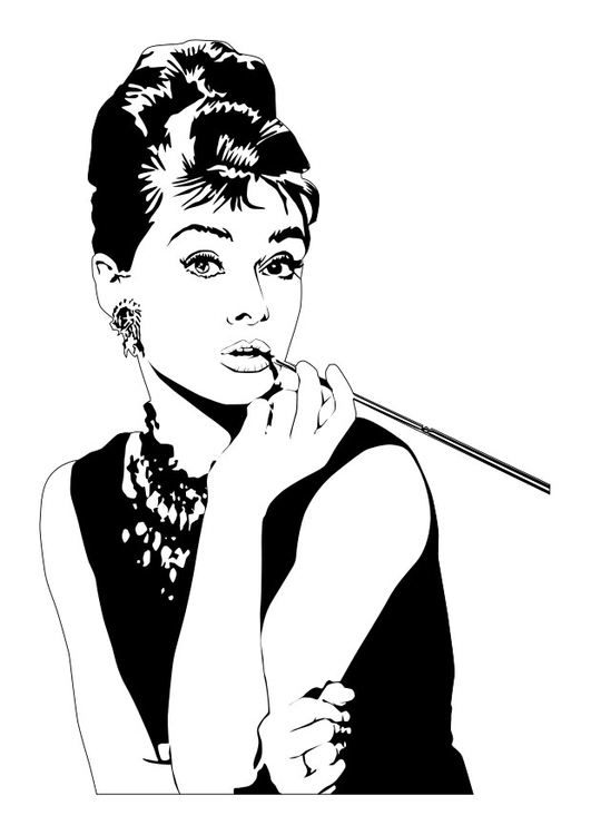 Disegno da colorare Audrey Hepburn