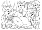 Disegni da colorare cena del thanksgiving con la famiglia