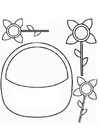 Disegni da colorare cestino con fiori