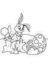 Coniglietto di pasqua con le uova di Pasqua