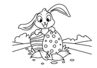 Disegni da colorare Coniglietto di pasqua con le uova di Pasqua