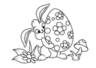 Disegni da colorare Coniglietto di pasqua con uovo di Pasqua