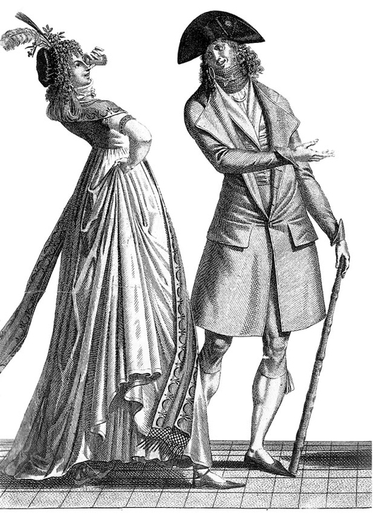 Disegno da colorare costumi alla corte francese 1793