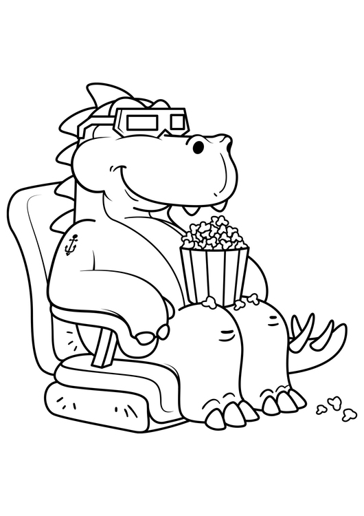 Disegno da colorare dinosauro al cinema