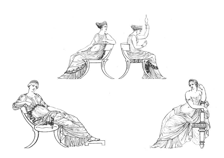 Disegno da colorare donne dell'antica Grecia