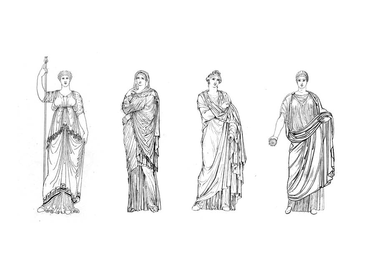 Disegno da colorare donne romane