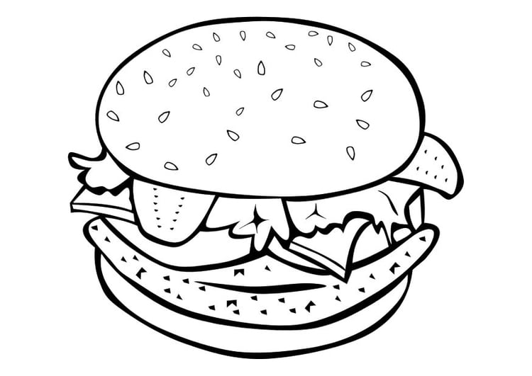 Disegno da colorare hamburger