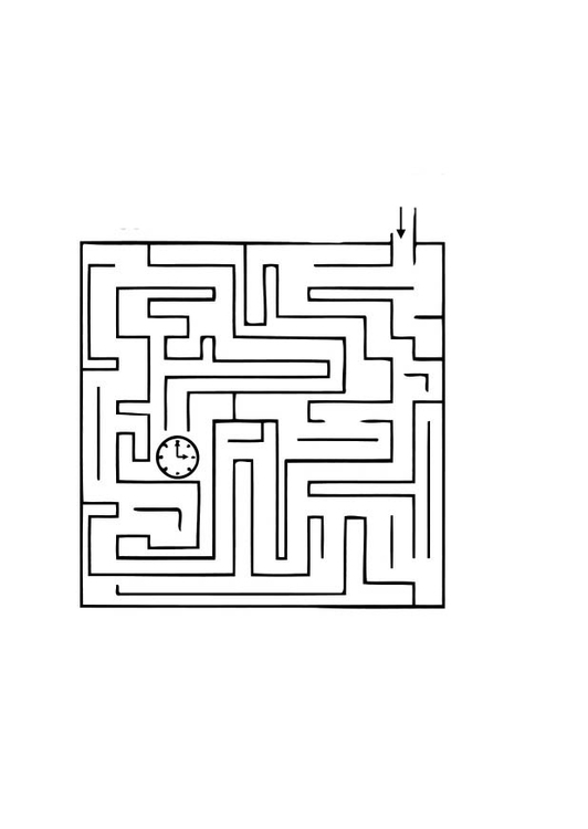 Disegno da colorare labirinto - tempo