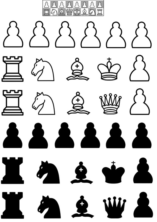 Disegno da colorare pezzi di scacchi