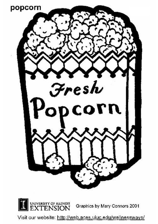 Disegno da colorare popcorn