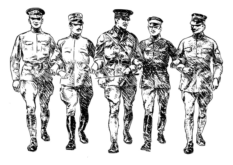Disegno da colorare soldati della prima guerra mondiale