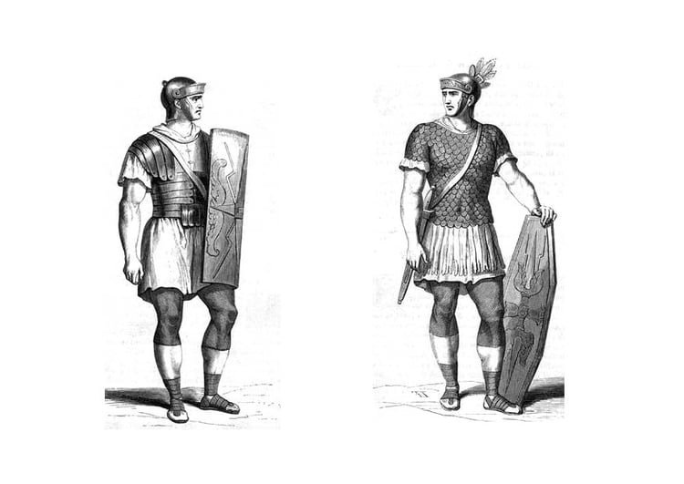 Disegno da colorare soldati romani