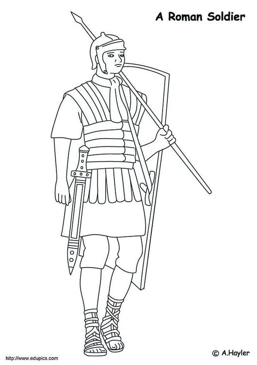 Disegno da colorare soldato Romano