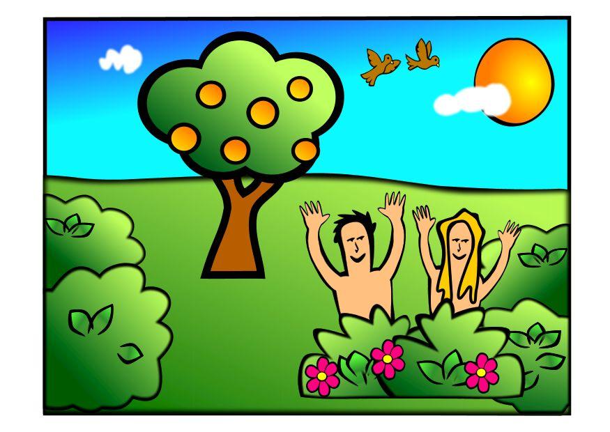 Immagine – illustrazione Adamo ed Eva - contenti | Immagini per uso