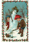 immagini bambini che fanno un pupazzo di neve