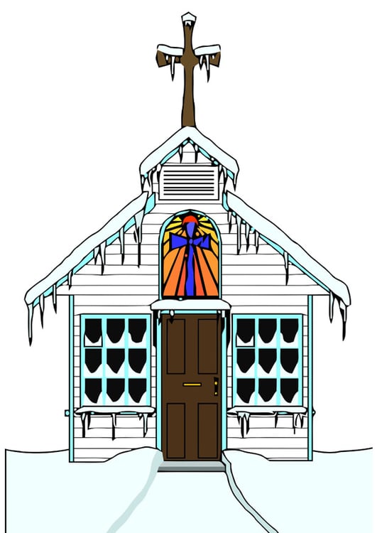 immagine chiesa in inverno