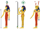 immagini Hathor, Seshat e Mut