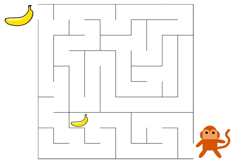 immagine labirinto - scimmia e banana