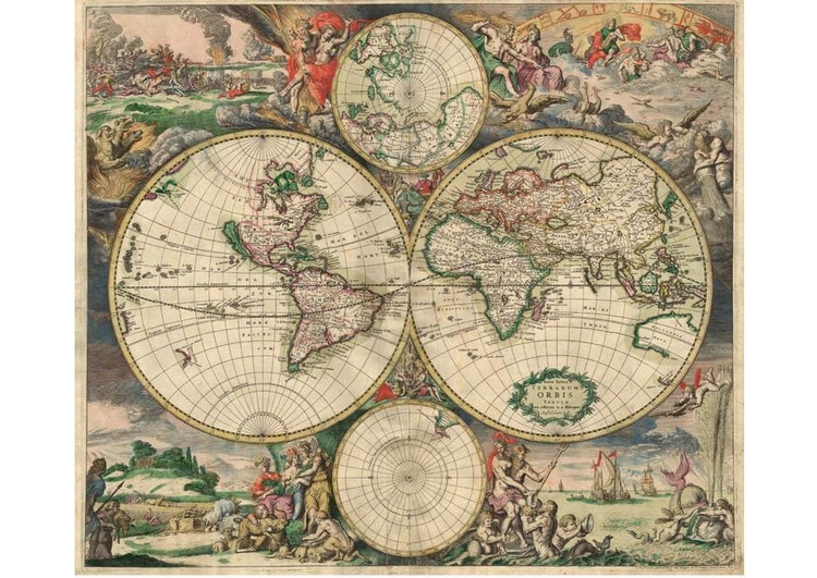 immagine mappa del mondo 1689