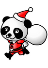 immagini panda natalizio