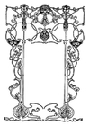 Disegno da colorare cornice art nouveau