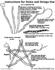 Artigianato stella di ramoscelli e corda