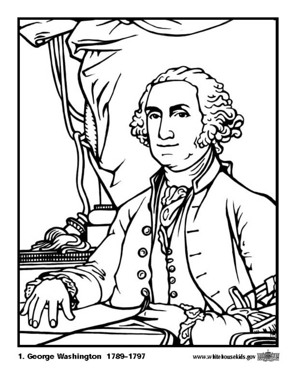 Disegno da colorare 01 George Washington