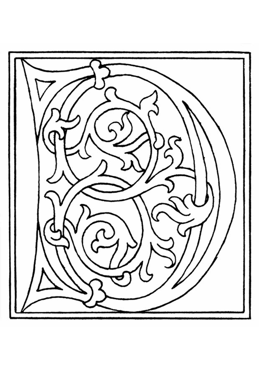 Disegno da colorare 01a.alfabeto D