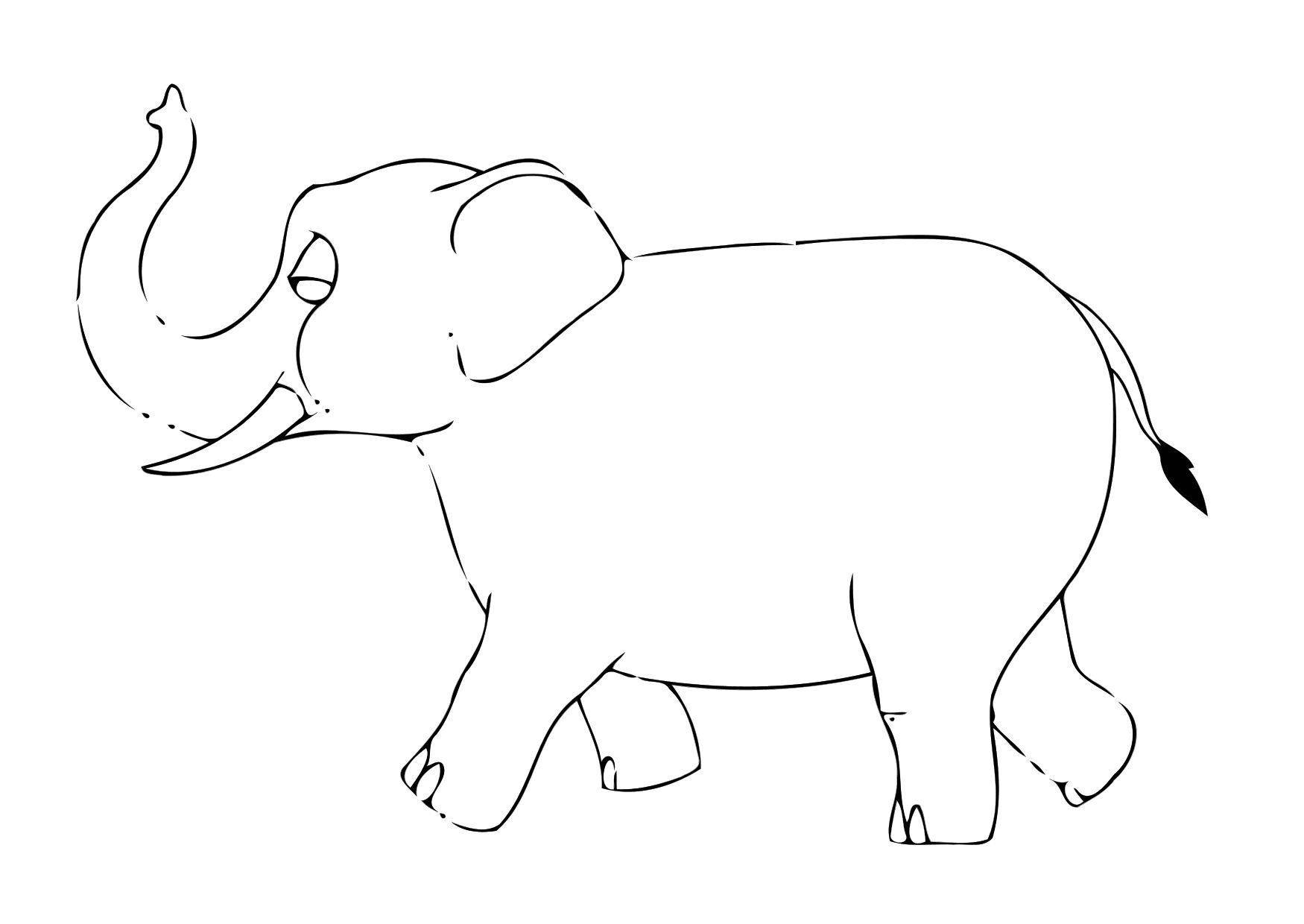Disegno da colorare 07b. elefante
