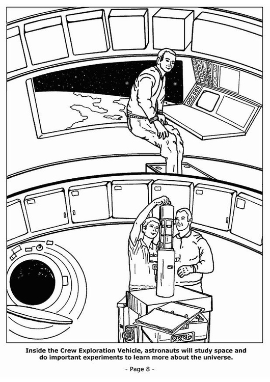 Disegno da colorare 08 - sperimenti nello spazio
