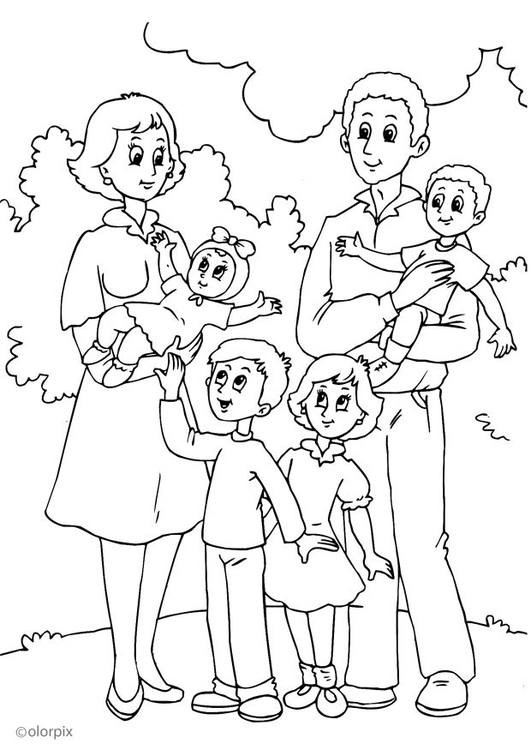 Disegno da colorare 4. nuova famiglia di mamma