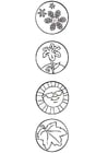Disegni da colorare 4 stagioni - simboli