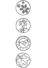 Disegno da colorare 4 stagioni - simboli