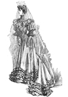 disegno-da-colorare abito da sposa 1906