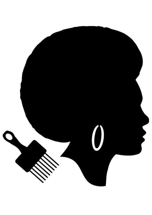 Disegno da colorare acconciatura africana da donna