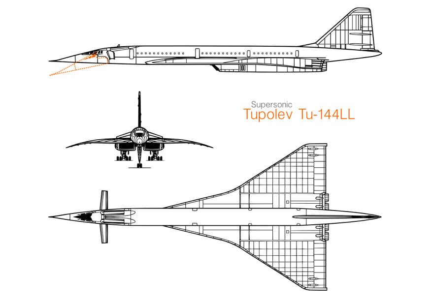 Disegno da colorare aereo Tupolev
