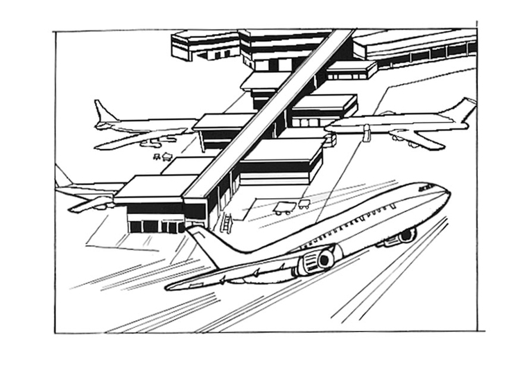 Disegno da colorare aeroporto