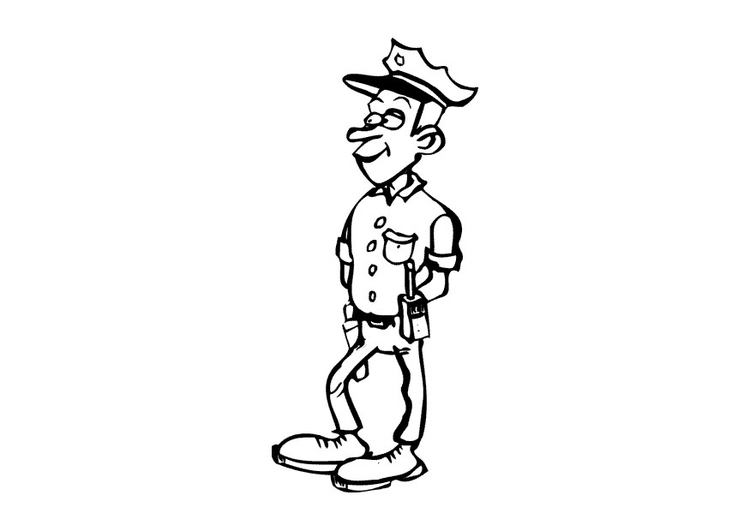 Disegno da colorare agente di polizia