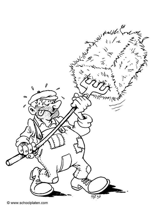 Disegno da colorare agricoltore 1