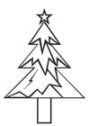 Disegno da colorare albero di Natale con stella