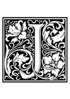Disegni da colorare alfabeto decorativo - J