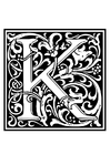 Disegni da colorare alfabeto decorativo - K