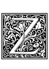 Disegni da colorare alfabeto decorativo - Z