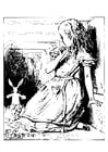 Disegni da colorare Alice nel paese delle meraviglie - nel tunnel