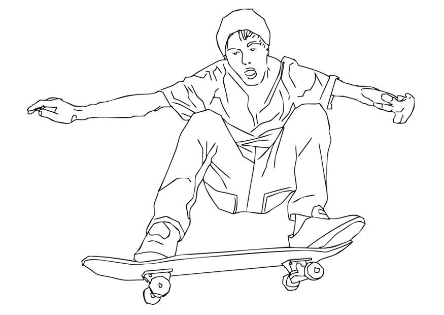 Disegno da colorare andare sullo skateboard