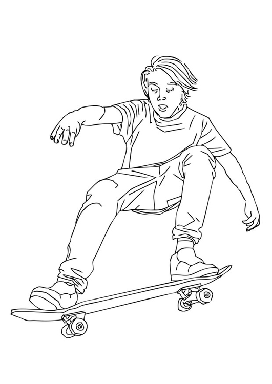 Disegno da colorare andare sullo skateboard