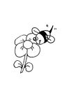 disegno-da-colorare ape e fiore
