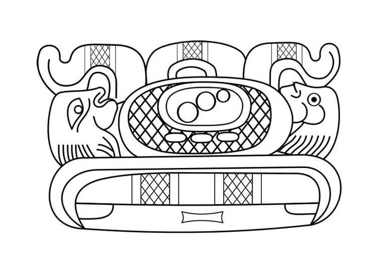 Disegno da colorare Arte Maya