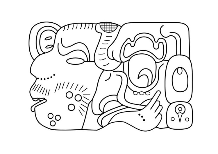 Disegno da colorare arte maya