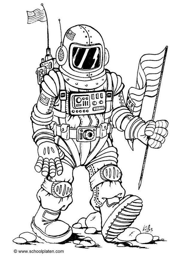 Disegno da colorare astronauto